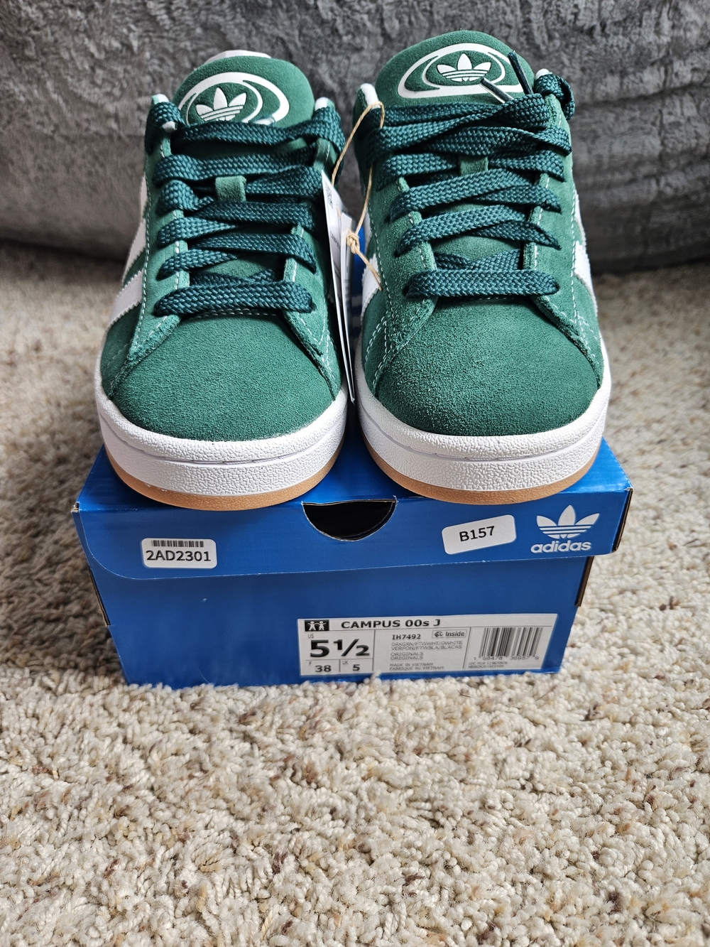 Adidas Campus 00s Green Suede Sneakers